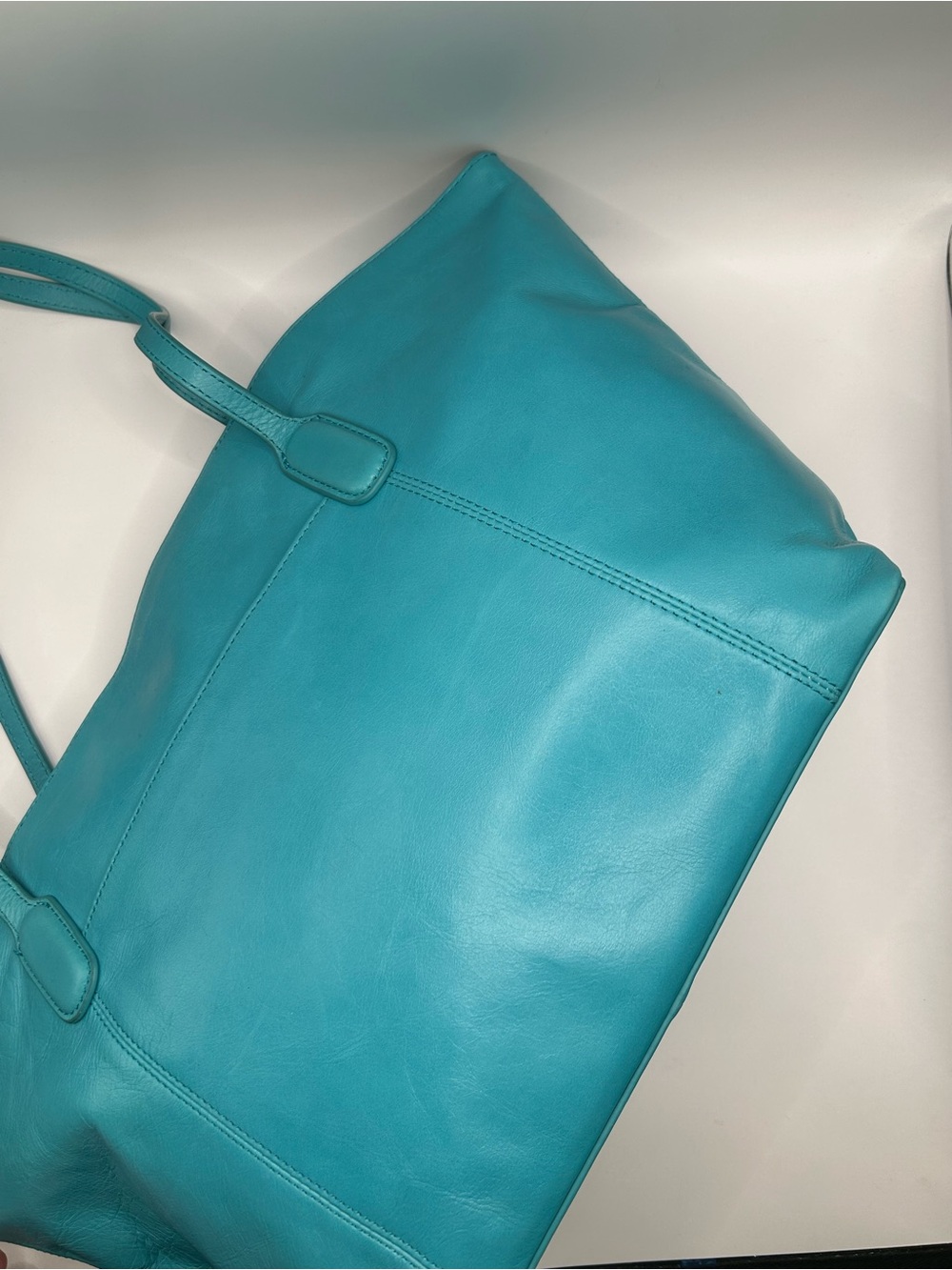 HOBO Teal Leather Tote - Picture 8 of 9